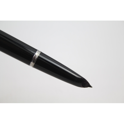 400 - Vintage PARKER 51 Black Fountain Pen w/ Brushed Steel Cap Writing Boxed