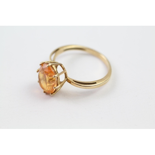 44 - 9ct gold citrine single stone ring (3.1g) Size  S+1/2