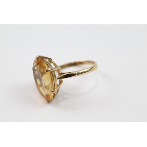 52 - 9ct gold citrine single stone ring (4.5g) Size  P