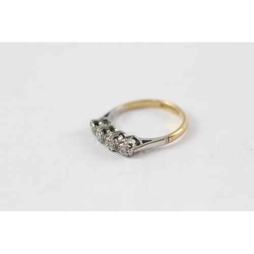 90 - 18CT GOLD AND PLATINUM DIAMOND RING 2.2G Size  J+1/2