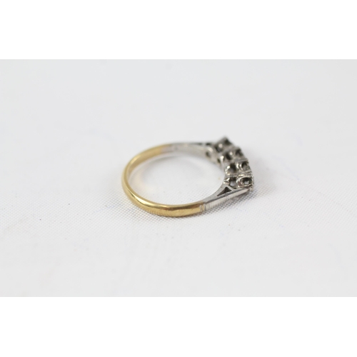 90 - 18CT GOLD AND PLATINUM DIAMOND RING 2.2G Size  J+1/2