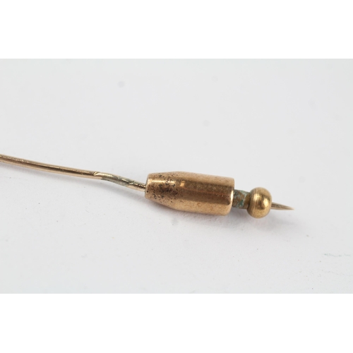 98 - 14ct gold antique old mine cut diamond set stick pin (2.6g)