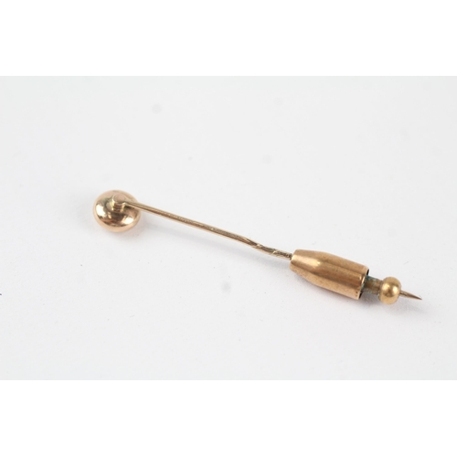 98 - 14ct gold antique old mine cut diamond set stick pin (2.6g)