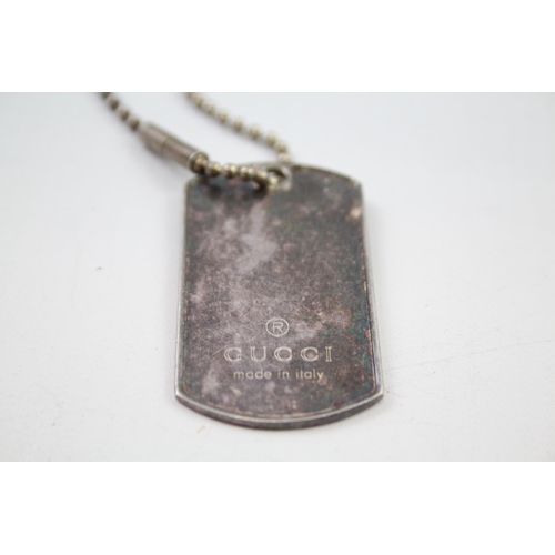 165 - Gucci sterling silver dog tag pendant (22g)