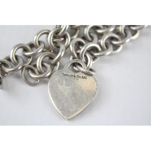 168 - Tiffany & Co sterling silver necklace with heart tag charm (70g)