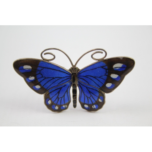 183 - Marius Hammer sterling silver enamel butterfly brooch (15g)