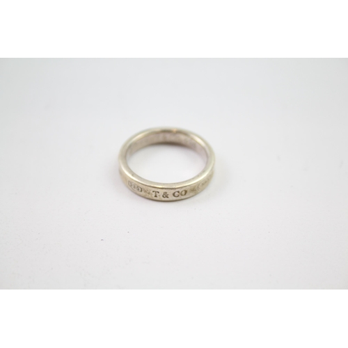 184 - Tiffany & Co 1837 sterling silver band ring (3g).  Size L + 1/2