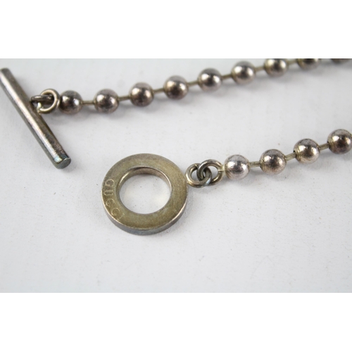 200 - Gucci sterling silver t bar ball link bracelet (14g)