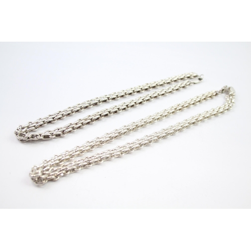 203 - Two sterling silver chunky necklaces (119g)