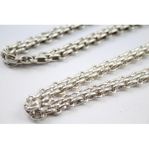 203 - Two sterling silver chunky necklaces (119g)