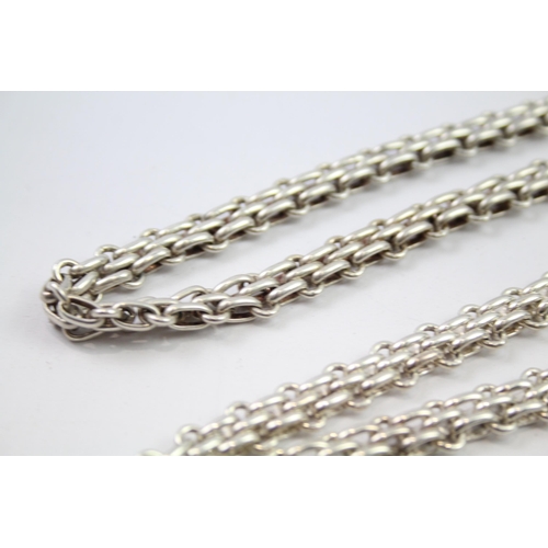 203 - Two sterling silver chunky necklaces (119g)