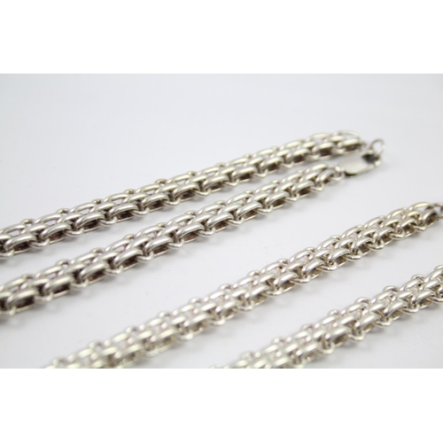 203 - Two sterling silver chunky necklaces (119g)