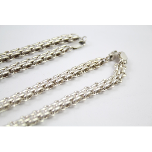 203 - Two sterling silver chunky necklaces (119g)