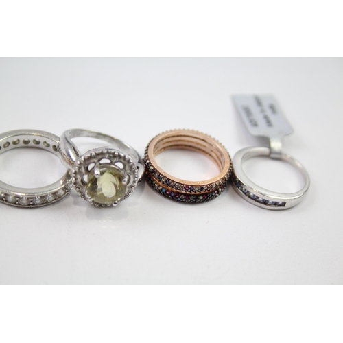 212 - A collection of sterling silver cubic zirconia rings (45g)