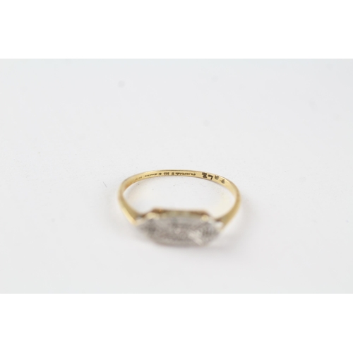 30 - 18ct gold 1920's/1930's platinum set diamond ring (1.5g) Size  M