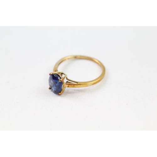 57 - 9ct gold kyanite solitaire ring (2.2g) Size  S