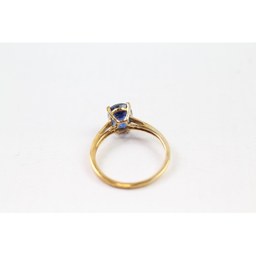 57 - 9ct gold kyanite solitaire ring (2.2g) Size  S