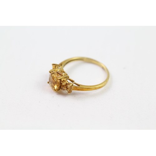 73 - 9ct gold citrine dress ring (2.1g) Size  N