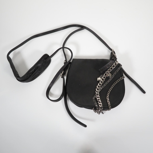 235 - Jimmy Choo Leather Crossbody Bag In Black With Chain & Charms