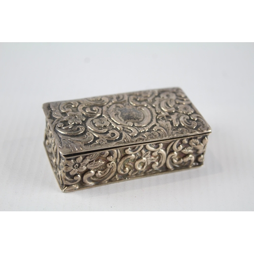 262 - Antique Victorian 1898 Birmingham Sterling Silver Snuff / Trinket Box (29g)