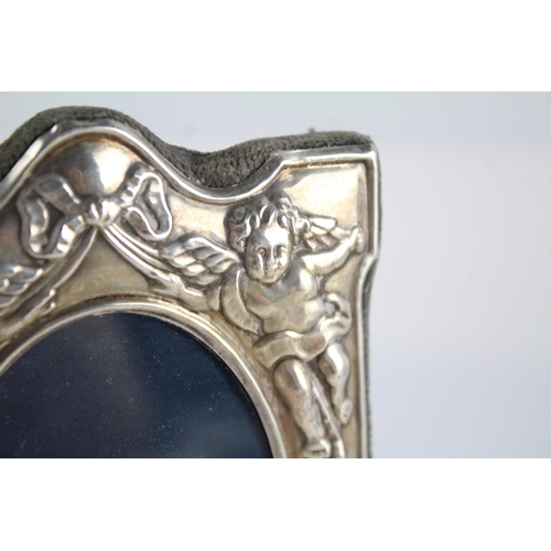 263 - Vintage Hallmarked 1993 Sheffield Sterling Silver Small Cherub Photo Frame 128g