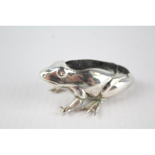 266 - Vintage Stamped .925 Sterling Silver Novelty Frog Pin Cushion (12g)