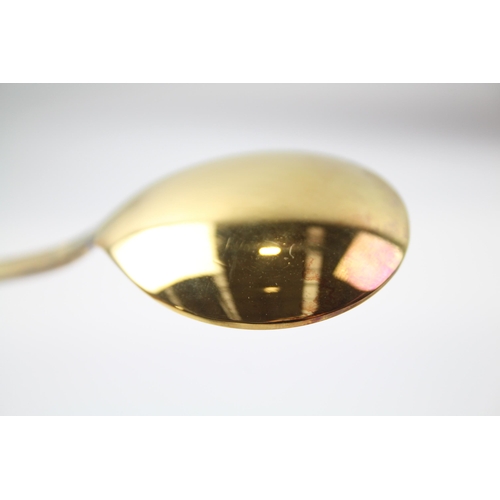 279 - GEORG JENSEN Stamped .925 Denmark Sterling Siler Gilt Spoon w/ Enamel (46g)