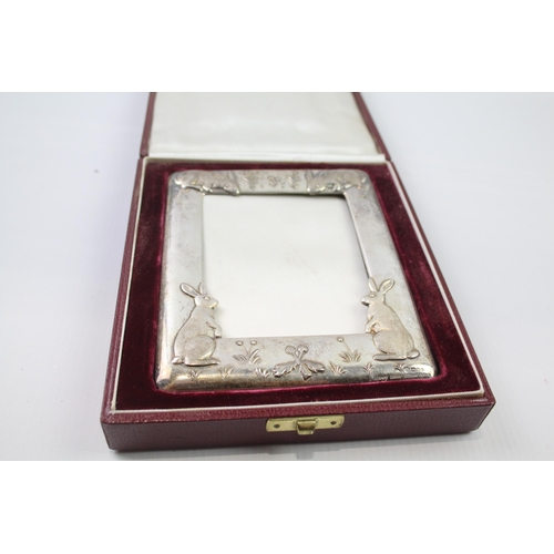 295 - ASPREY & CO. 1997 London Sterling Silver Christening Photograph Frame (162g)