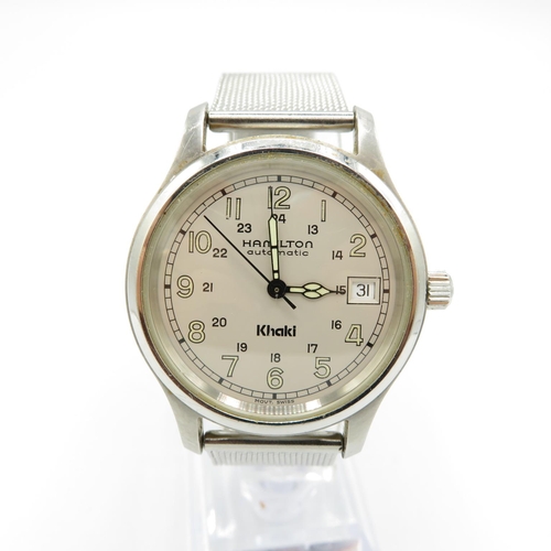 328 - Hamilton automatic khaki wristwatch twenty five jewels stainless steel