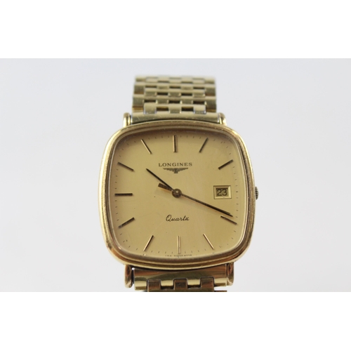 334 - LONGINES Gents Vintage Gold Tone WRISTWATCH Quartz  WORKING