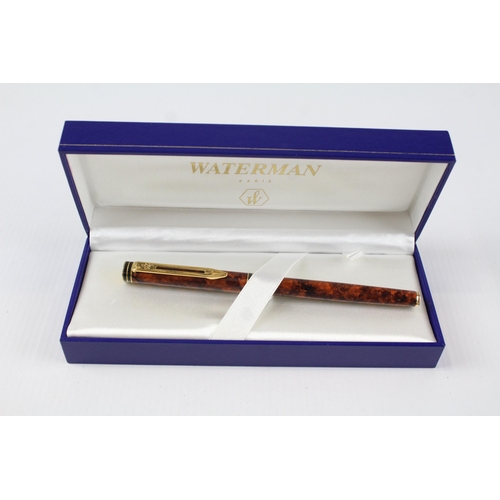 346 - Vintage WATERMAN Exclusive Brown Lacquer Fountain Pen w/ 18ct Gold Nib WRITING