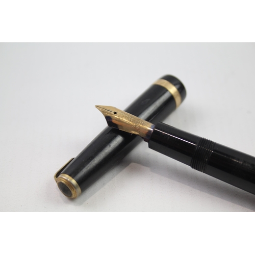 349 - Vintage PARKER Maxima Black Casing Fountain Pen w/ 14ct Gold Nib WRITING