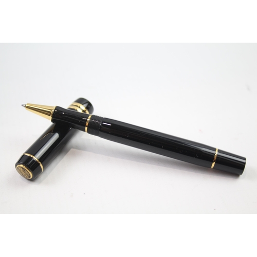 366 - PARKER Duofold Black Lacquer Rollerball Pen WRITING In Original Box