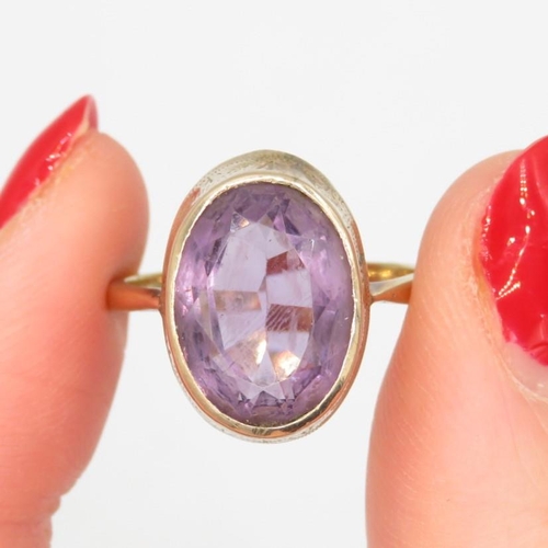 386 - 9ct Gold amethyst ring size M (4.3g)