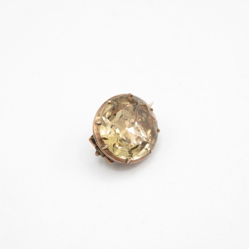 394 - 9ct Gold citrine brooch (3.6g)