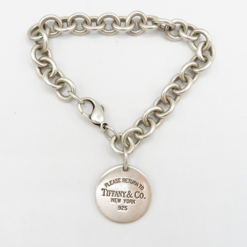 164 - Tiffany & Co sterling silver tag bracelet (41g)