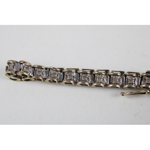 103 - 9ct gold diamond bracelet (6.4g)