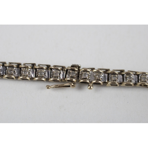 103 - 9ct gold diamond bracelet (6.4g)