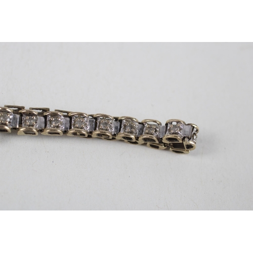 103 - 9ct gold diamond bracelet (6.4g)