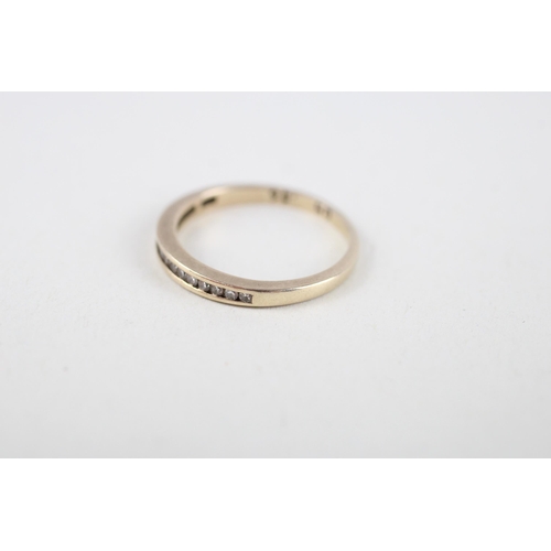 134 - 9ct gold diamond half eternity ring (1.3g) Size  K + M