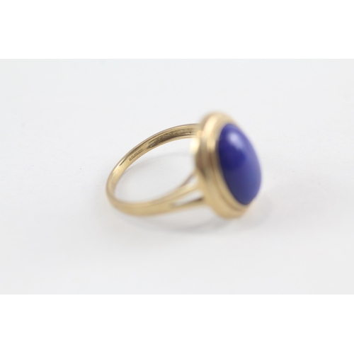 148 - 9ct gold lapis dress ring (3.1g) Size  Q