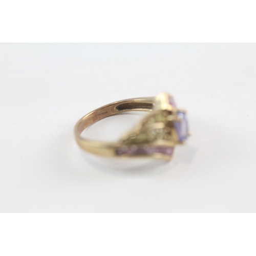 151 - 9ct gold Mult gemstone ring (4.1g) Size  N 1/2