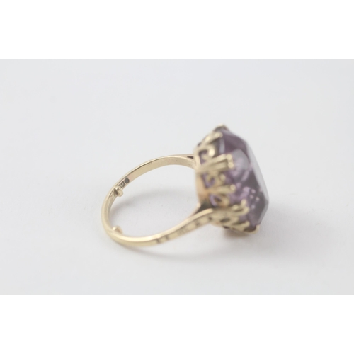 160 - 9ct gold amethyst dress ring (5.4g) Size  K + M