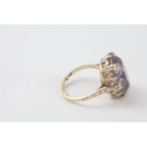 160 - 9ct gold amethyst dress ring (5.4g) Size  K + M