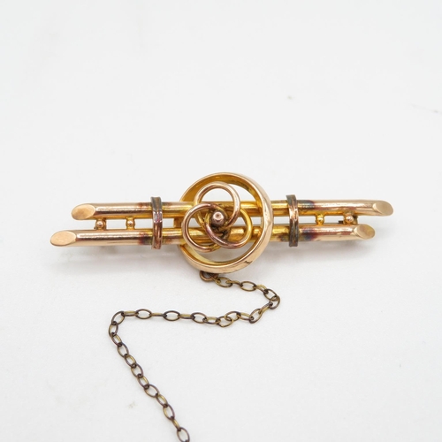 161 - 9ct Gold Victorian Hallmarked Bar Brooch (2.8g)