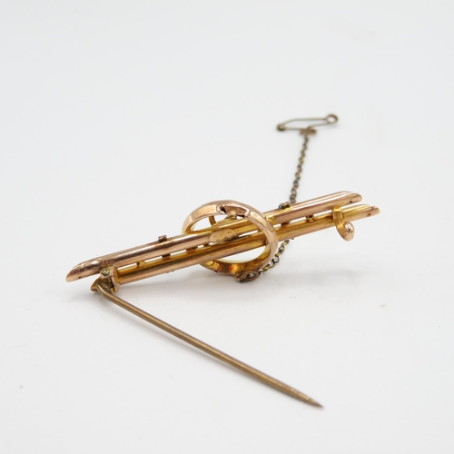 161 - 9ct Gold Victorian Hallmarked Bar Brooch (2.8g)