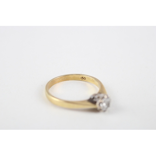 180 - 18ct gold 0.50ct diamond solitaire ring (4.2g) Size  R