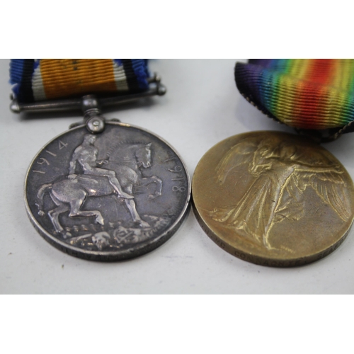 328 - WW1 Medal Pair & Original Long Ribbons