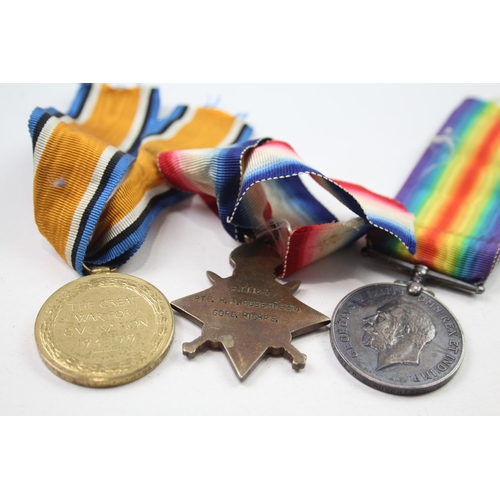 342 - WW1 1914 - 1915 Star Trio & Original Ribbons