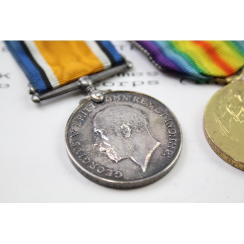 347 - WW1 Medal Pair, Death Plaque & Paperwork